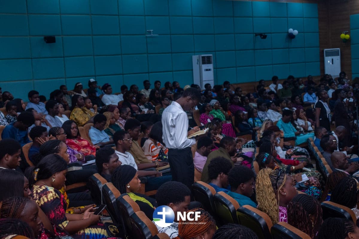 A full auditorium during a Sunday service