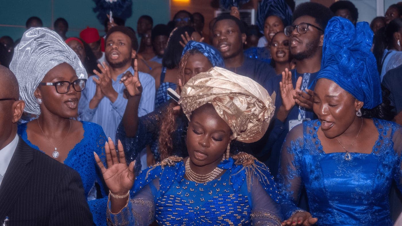 Graduating students celebrating together during Final Year Week