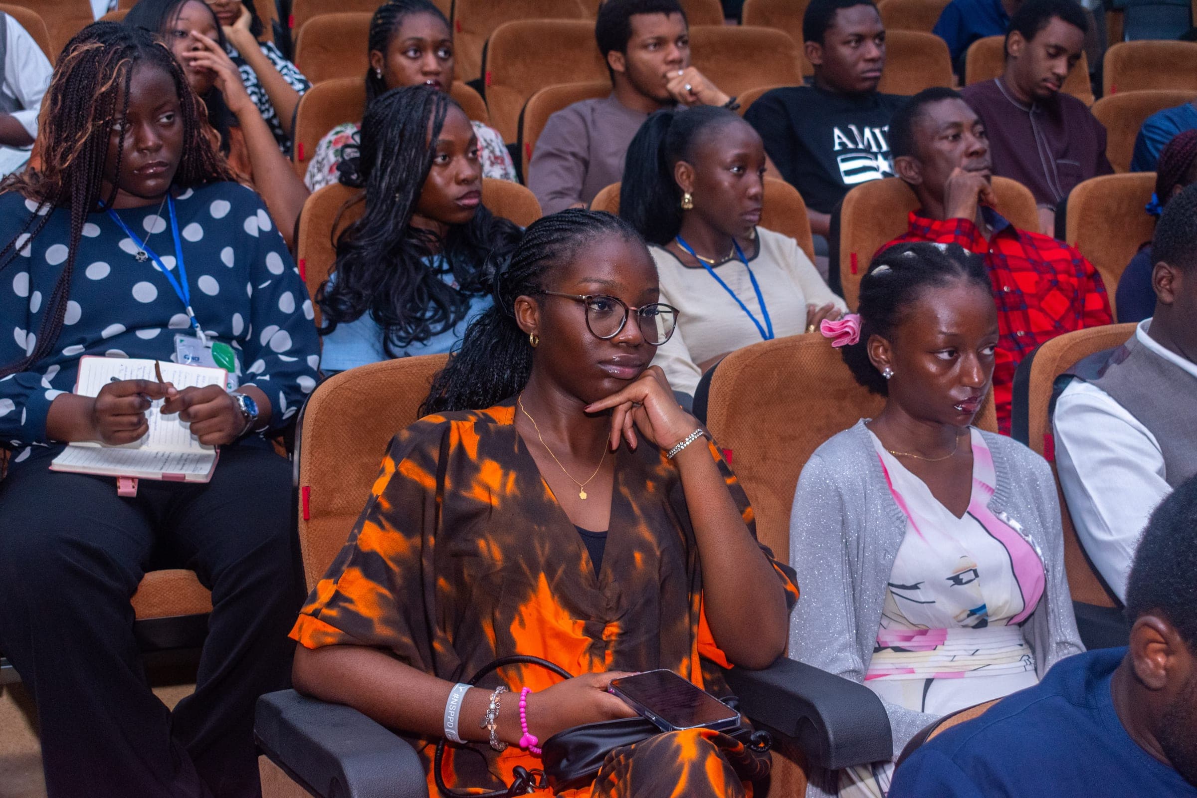Students seated together during a Nile Christian Fellowship service